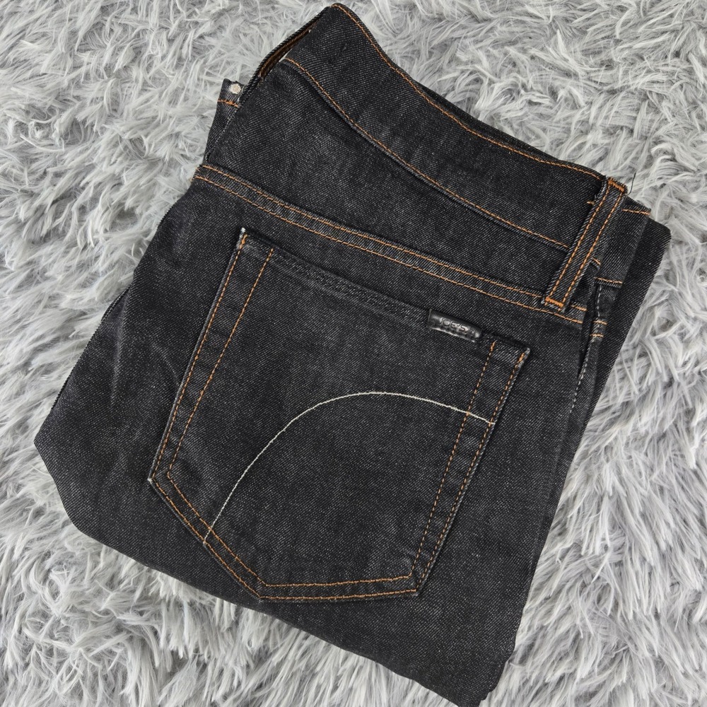 Joe's Jeans Men's Straight Black Denim with Orange Stitching